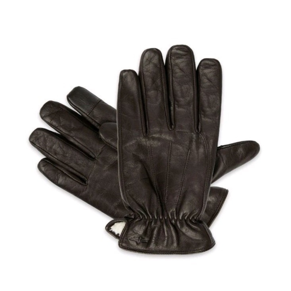 Men's Dockers Leather Touchscreen Compatible Gloves -Brown Size L